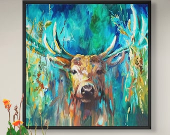 Framed Stag Canvas - Choice of sizes - Made in UK