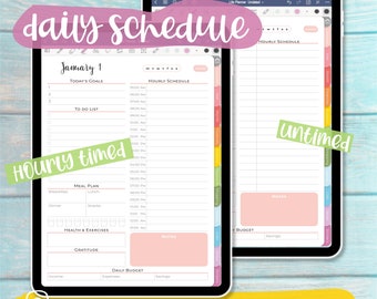 Hourly ipad planner Evernote Keynote Goodnotes Notability Goodnotes Xodo Daily Weekly & Monthly digital planners with hyperlinks