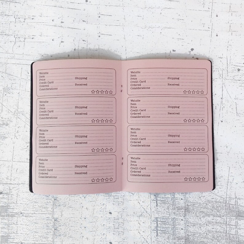 Printable Midori Insert Online Shopping Tracker Travelers | Etsy