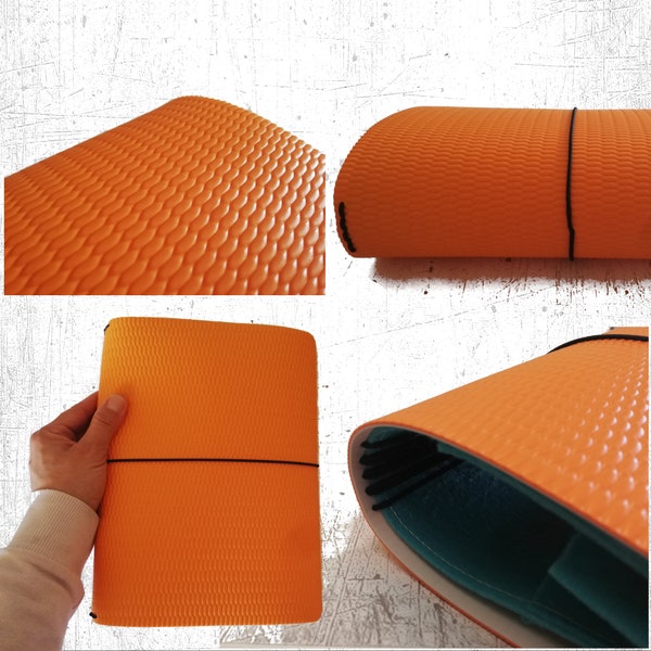 Planner arancione con tasche per inserti di tutte le taglie Quaderno da viaggio Midori con 8 elastici per contenere toni di inserti!