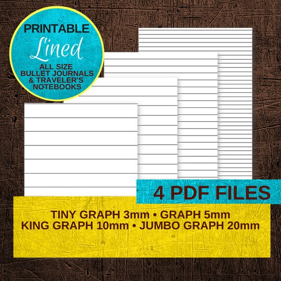 Printable Lined Paper All Size Lined Journal Pages for Midori | Etsy