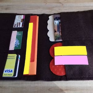 Travelers notebook wallet insert in 16 colors felt fabric to custom as you like: card pockets, envelope wallet, pencil wallet & cases image 8