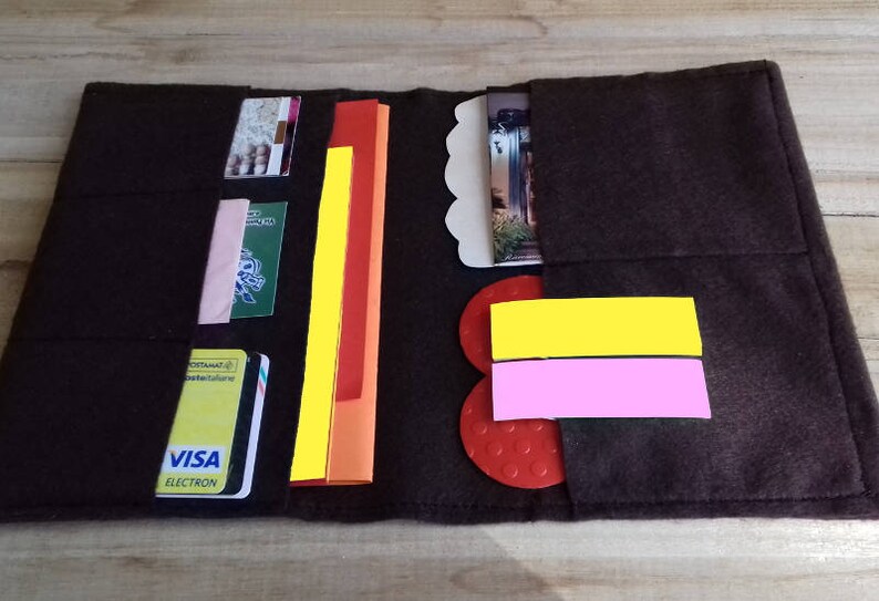 Travelers notebook wallet insert in 16 colors felt fabric to custom as you like: card pockets, envelope wallet, pencil wallet & cases image 8