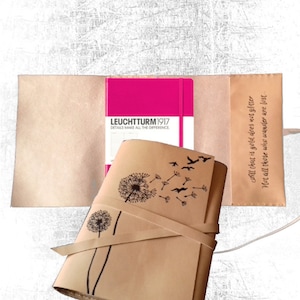 Leren Moleskine-dagboekomslag Hervulbaar leren notitieboek gepersonaliseerd met handgeschilderd naamcitaat en ontwerp naar keuze Kies je maat