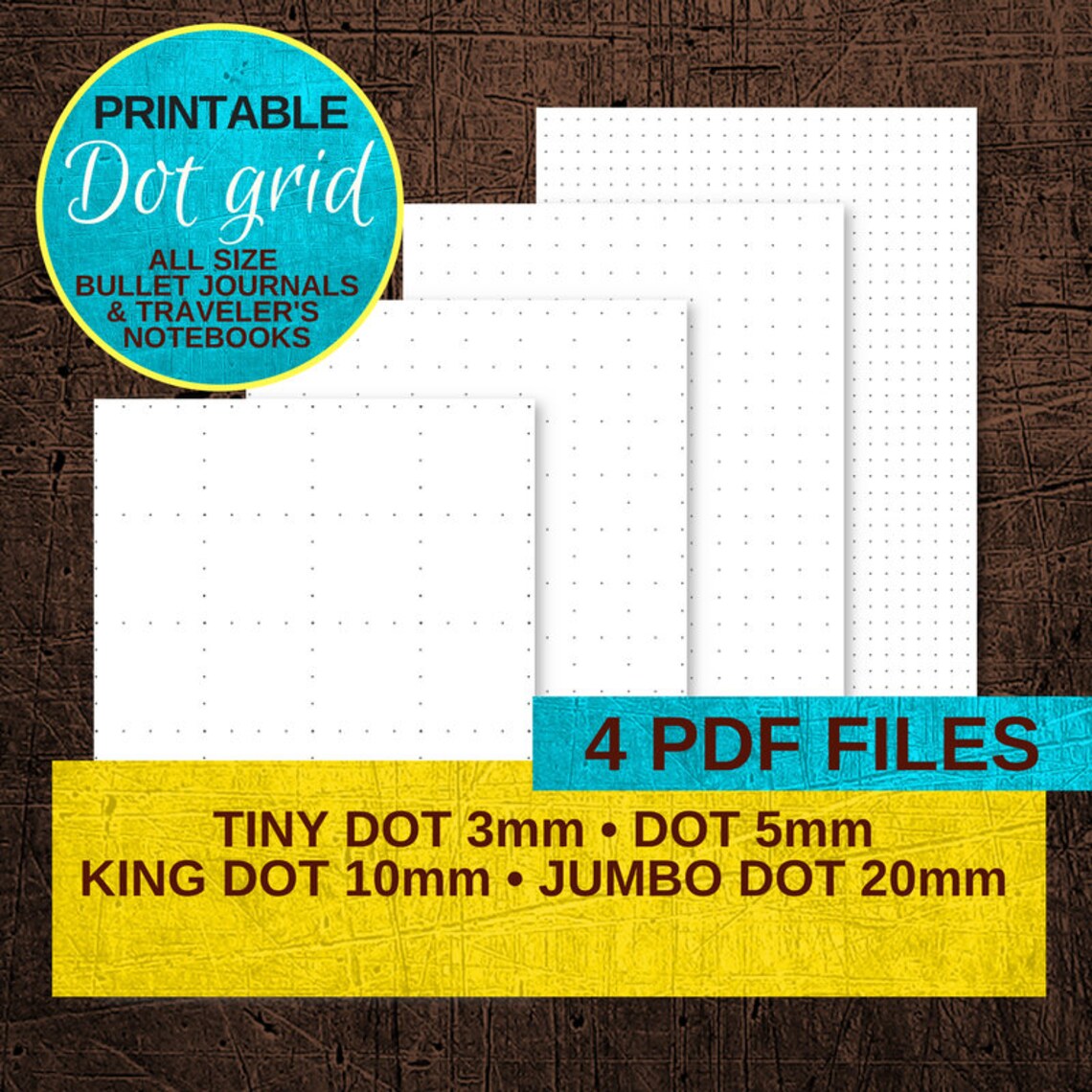 Printable Inserts for Travellers Notebook All Size Dotted Grid | Etsy