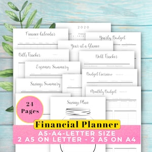 Finance Planner Printable A5 - A4 - Letter Size - Half Letter - Printable financial planner bundle