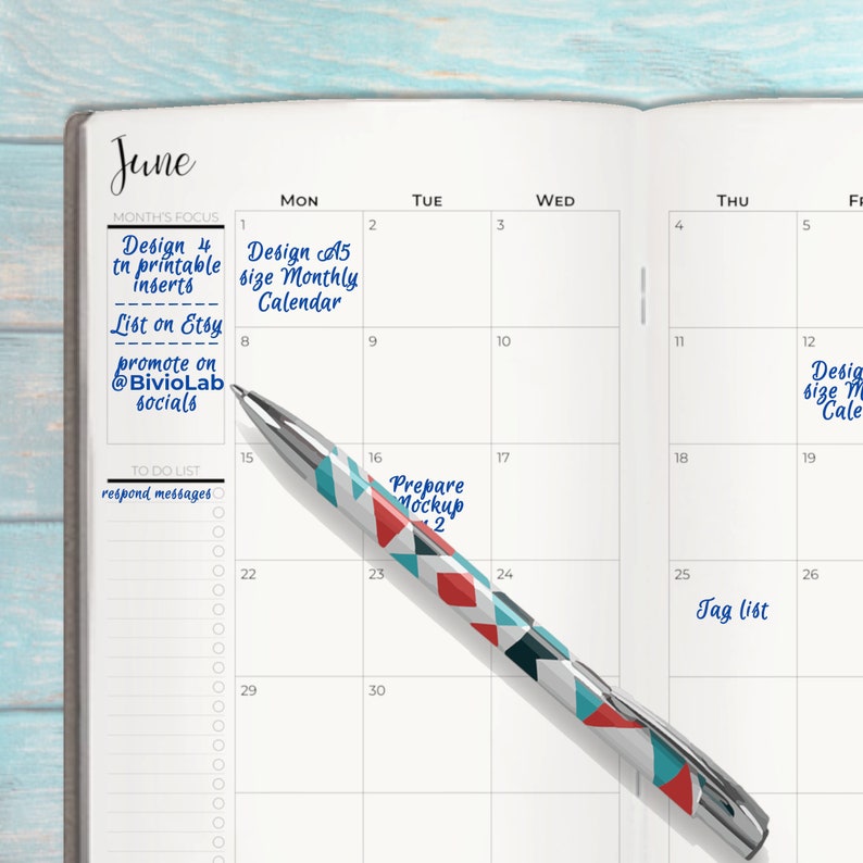 2021 Printable Midori Dated Monthly Calendar Inserts Monday & | Etsy