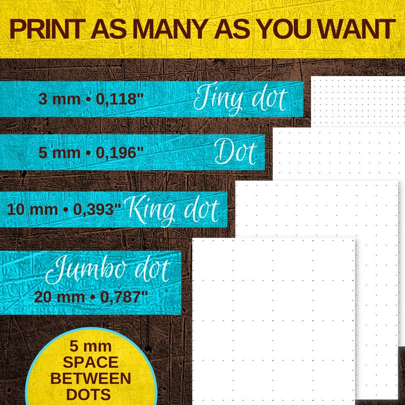 Dot Grid Printable Paper for All Size Traveler's Notebook - Etsy