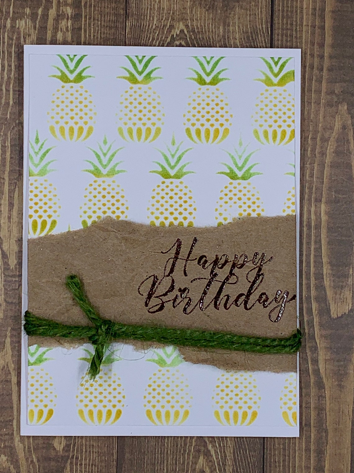Happy Birthday Pineapple Birthday Card Handmade - Etsy