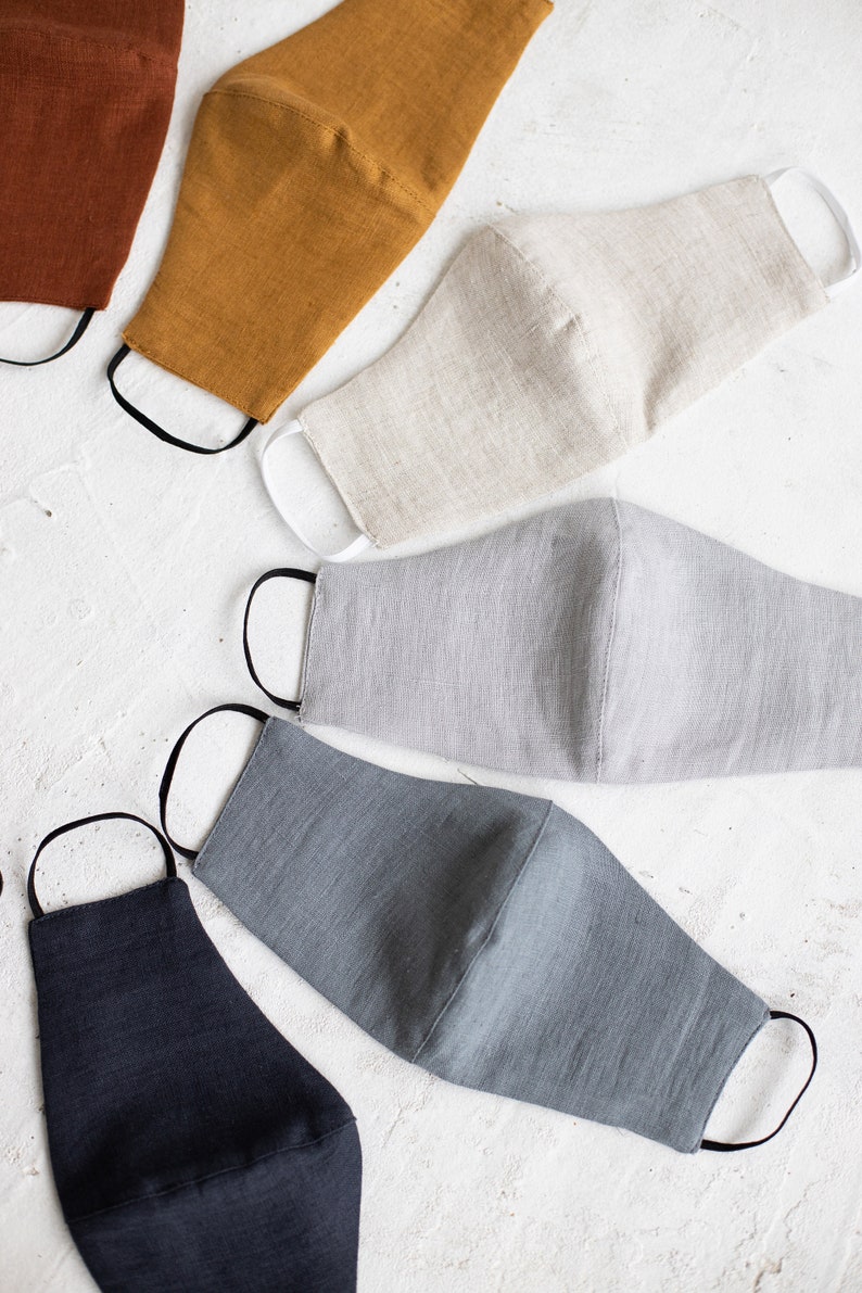 Linen Face Masks with expedite delivery Reusable Linen Masks Etsy