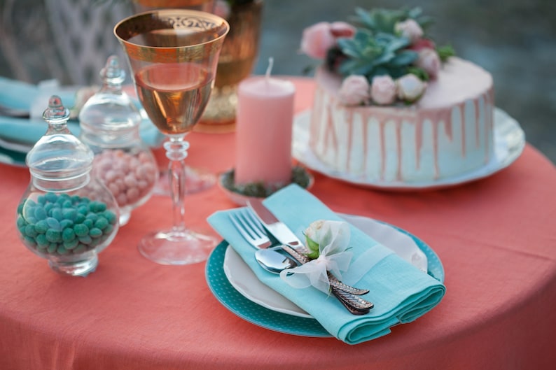 Mint cloth napkins set of 8 Mint wedding napkins Beach wedding table decor