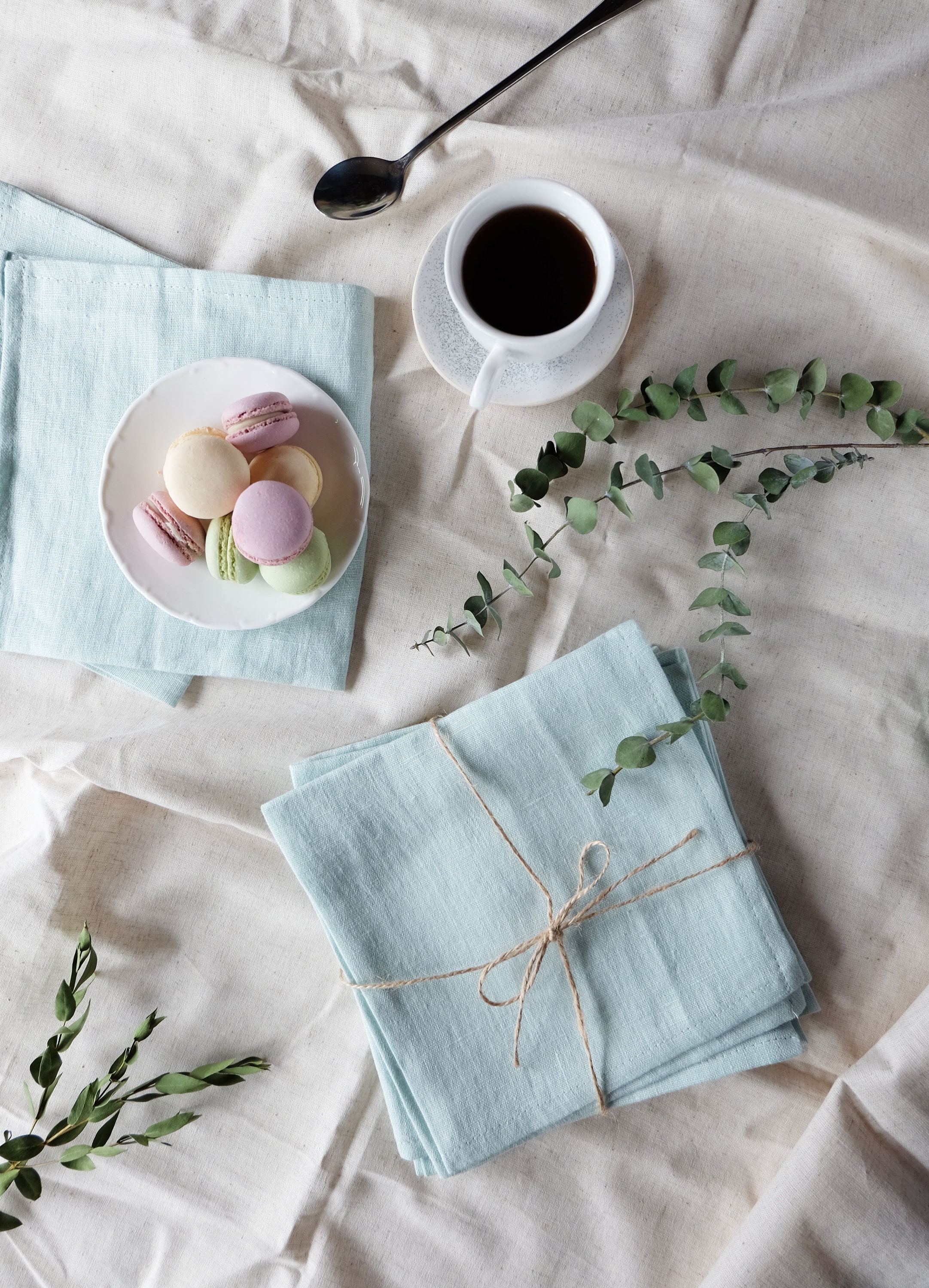 Mint cloth napkins set of 6 Bridal shower napkins Mint Etsy