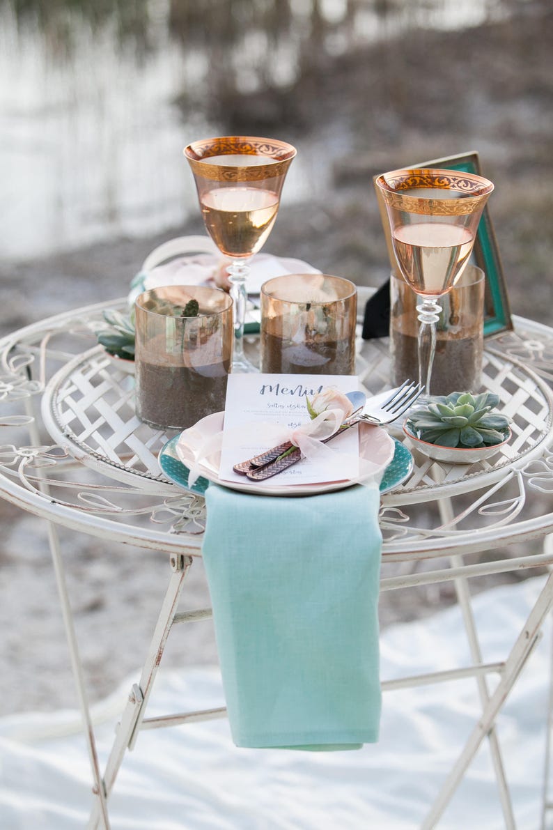 Mint cloth napkins set of 8 Mint wedding napkins Beach wedding table decor