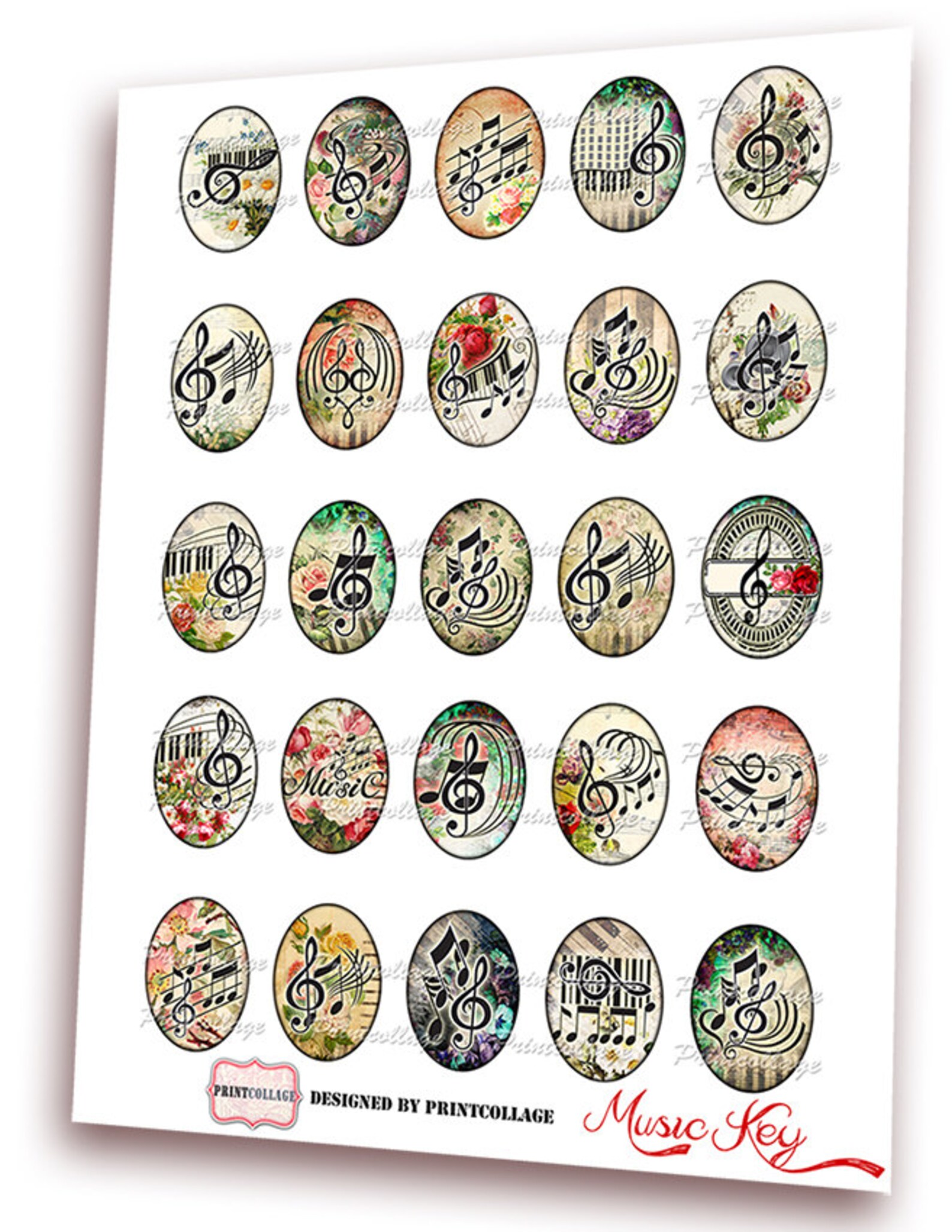 Cabochon oval images Digital Printable Sheet 40x30 mm 30x22 mm | Etsy