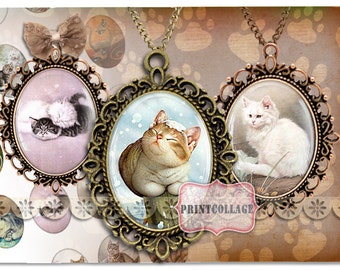 Cherry Blossom Cabochon Oval Images Clip Art Digital Printable Sheet ...