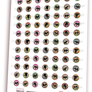 Digital Printable Sheet Cabochon Images 1.5 Inch 1inch 16,12mm Round ...