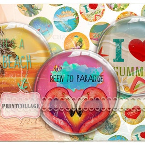 Pinback Flatback Buttons Digital Printable Sheet circles for button machine 1.313 inch Flair Buttons Instant download Exotic Summer b93