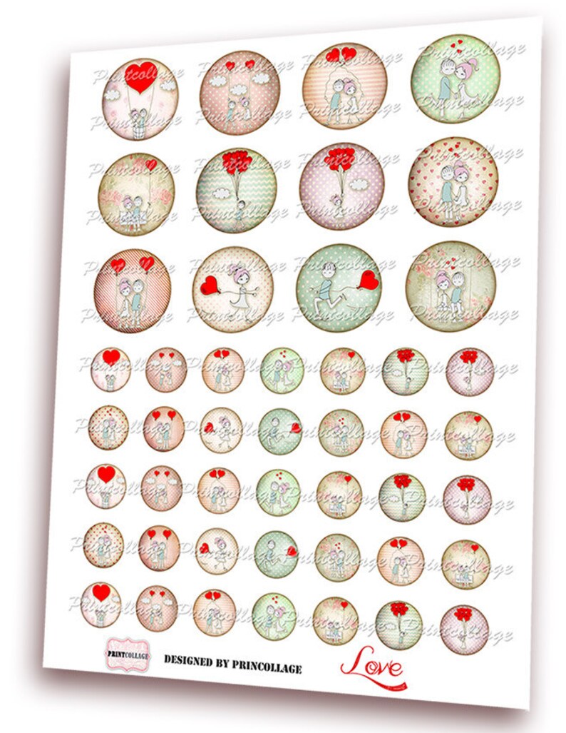 Cabochon Images Round Digital Printable Sheet 1.5 Inch 1inch - Etsy