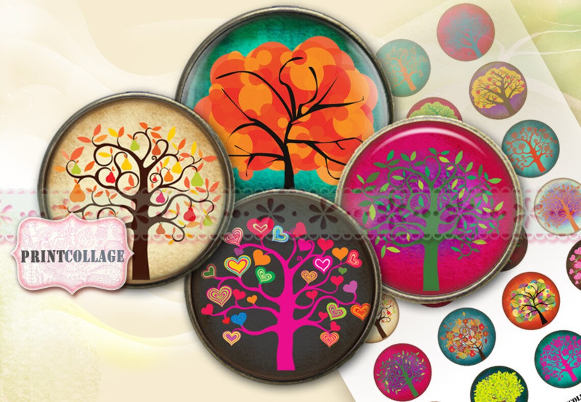Digital Printable Sheet Cabochon Images 1.5 Inch 1inch 1612mm | Etsy