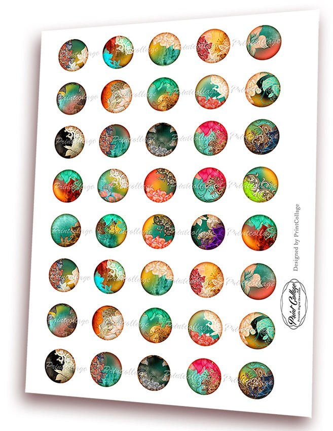Ornamental Digital Printable Sheet Cabochon Images 1.5 Inch 1 - Etsy
