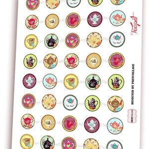 Cabochon Images Digital Printable Sheet 1.5 Inch 1inch 18,14mm Round ...