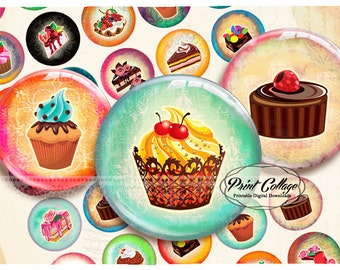 Kuchen Bilder für Knöpfe Button digitaler druckbare Bilder für Button Maschine 1,313 Zoll Flatback Knöpfe Flair Tasten Clip Kunst b119