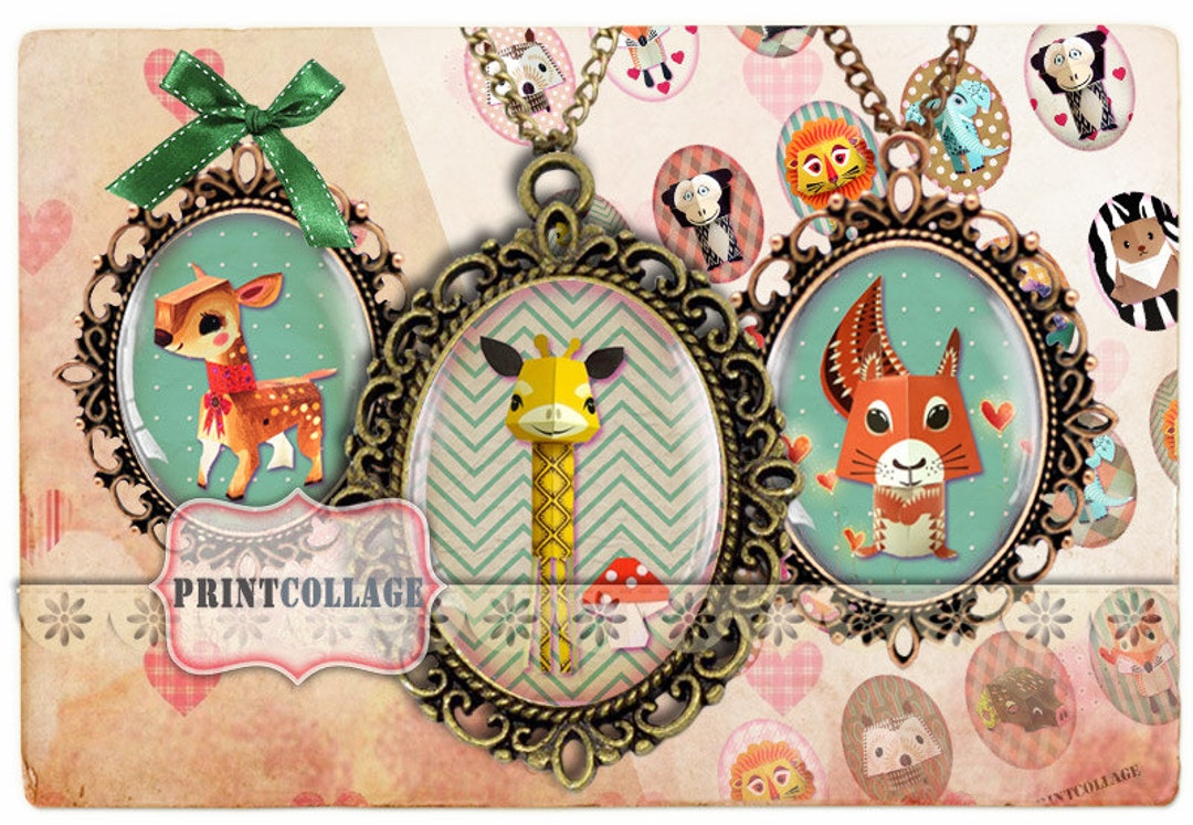 Origami Pets Digital Printable Images 40x30mm 30x22 Mm 25x18 18x13 Mm ...