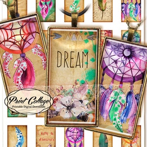 Dreamcatcher Digital Collage Sheet 2x2 inch Printable für Glas Harz Domino Anhänger Magnete Fassungen Foto Charms Tray c235