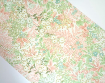 Easter Table Runner, Spring Runner Pink Floral, 72 Inch Runner, Pink and Green Table Décor