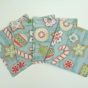 Blue Christmas Coasters, Set of 6 Coasters Ornament Coasters, Tree Coasters