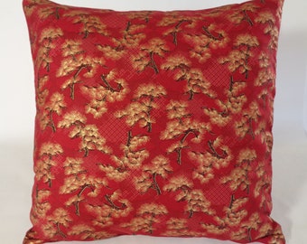 Asian Pillow Cover, Red Pillow Cover, Gold and Red Pillow, 16x16 Pillow