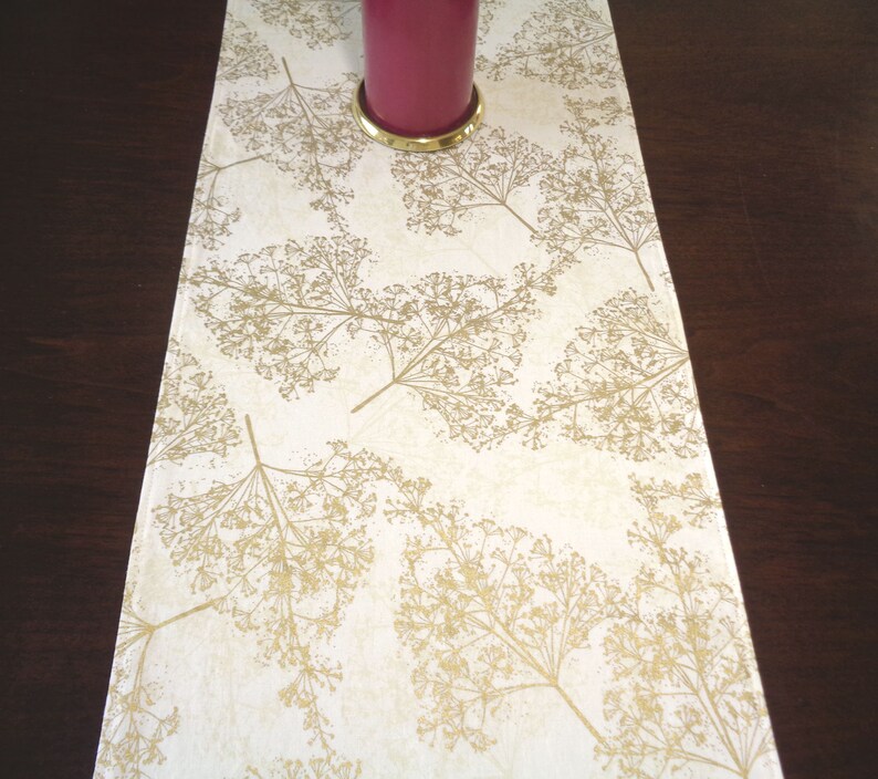 Metallic Gold Runner Thanksgiving Runner Christmas Runner Gold Leaf Table Runner