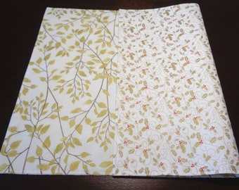 Metallic Gold Placemat, Fall Placemat, Christmas Placemat Reversible