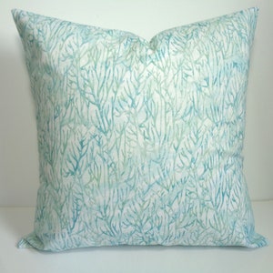 Aqua Pillow Cover, Coral Reef Pillow, 16x16 Inch Tropical Pillow Cover