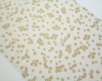 Metallic Gold Floral Table Runner, 72 Inch Runner, Metallic Gold Runner