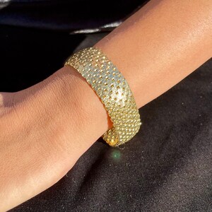 Vintage UnoAErre Bracelet Estate Italian Solid 750 18K Yellow Gold Textured Braided Mesh Uno A Erre Italy Bangle Bracelet ExoticGold image 4