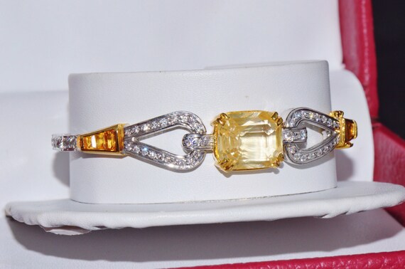 Sapphire Diamond Bracelet - GIA Natural No Heat U… - image 2