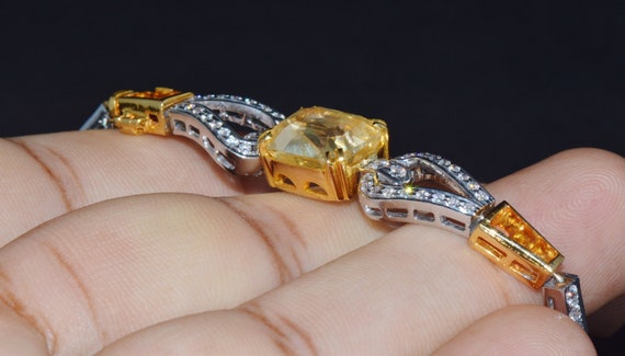 Sapphire Diamond Bracelet - GIA Natural No Heat U… - image 8