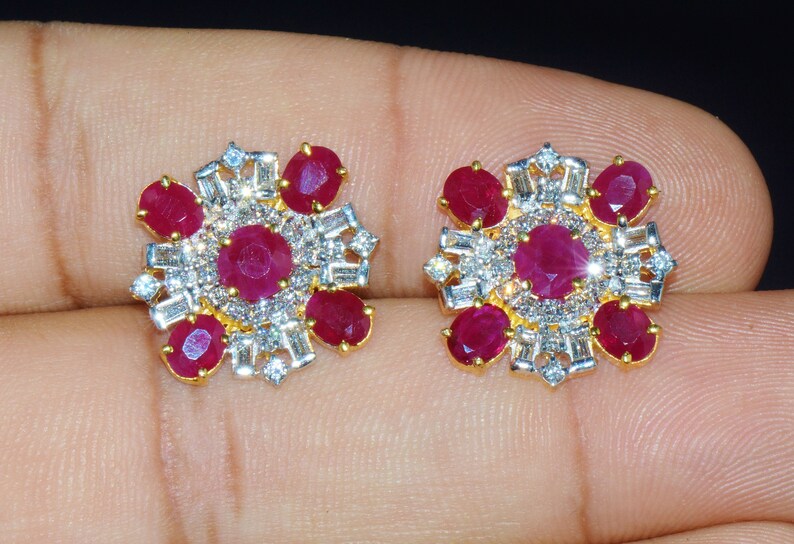 Ruby Diamond Set Certified Natural 21.5Cts VS F Diamond Ruby | Etsy