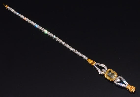 Sapphire Diamond Bracelet - GIA Natural No Heat U… - image 10