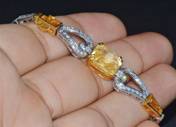 Sapphire Diamond Bracelet - GIA Natural No Heat U… - image 6