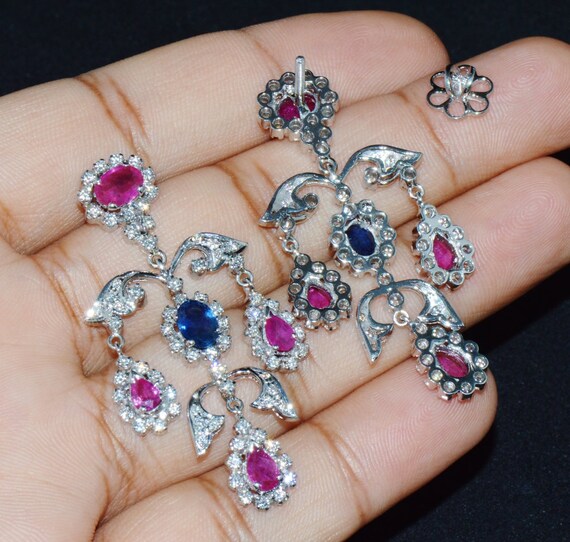Diamond Ruby Set - Sapphire Set - Diamond Set - C… - image 2