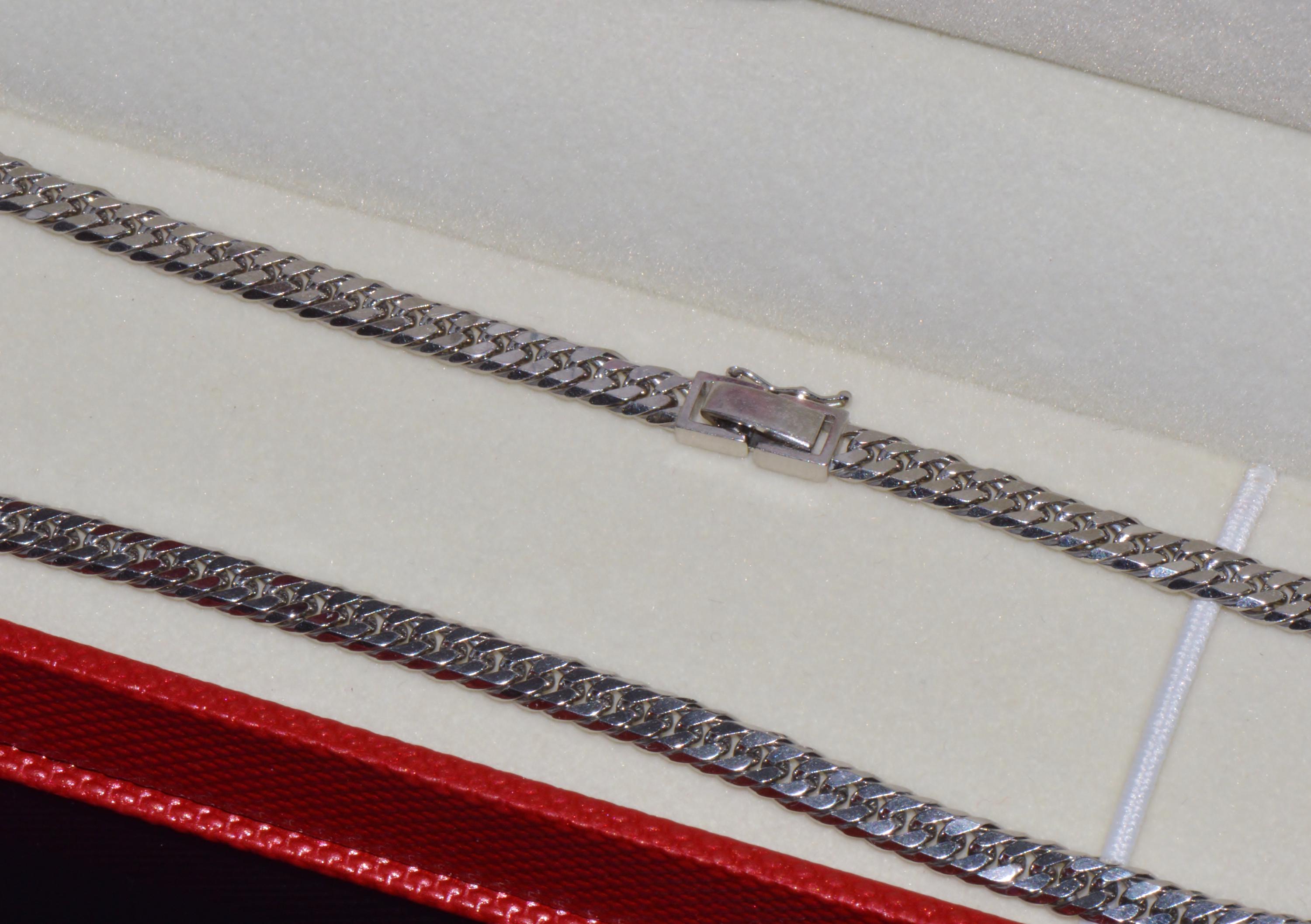 Vintage Chain Necklace - Gorgeous Solid Platinum PT 850 Mens 