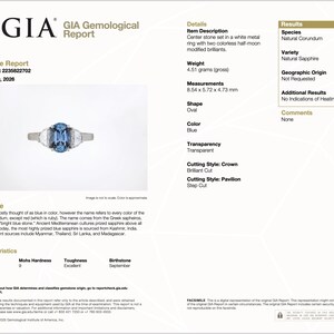 GIA-certifierad värmefri ring med blåklint, blå safir och diamanter, solid 950 platina bild 18