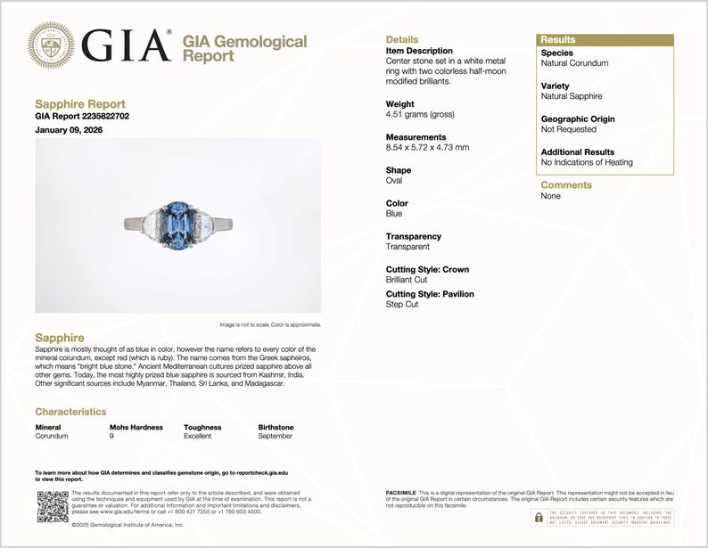 GIA-certifierad värmefri ring med blåklint, blå safir och diamanter, solid 950 platina bild 18