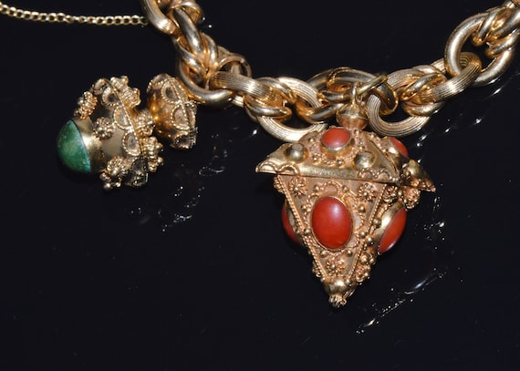 カメオ ブレスレット ヴィンテージ ベネチア 金750 Charms