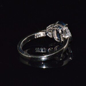 GIA-certifierad värmefri ring med blåklint, blå safir och diamanter, solid 950 platina bild 10