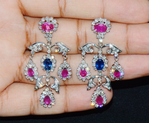 Diamond Ruby Set - Sapphire Set - Diamond Set - C… - image 3