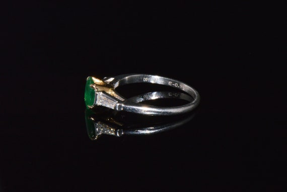 Emerald Diamond Ring - Vintage Emerald Ring - Nat… - image 4