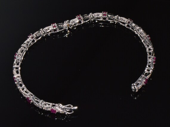 Ruby Diamond Bracelet - Ruby Bangle Pair - Vintag… - image 8